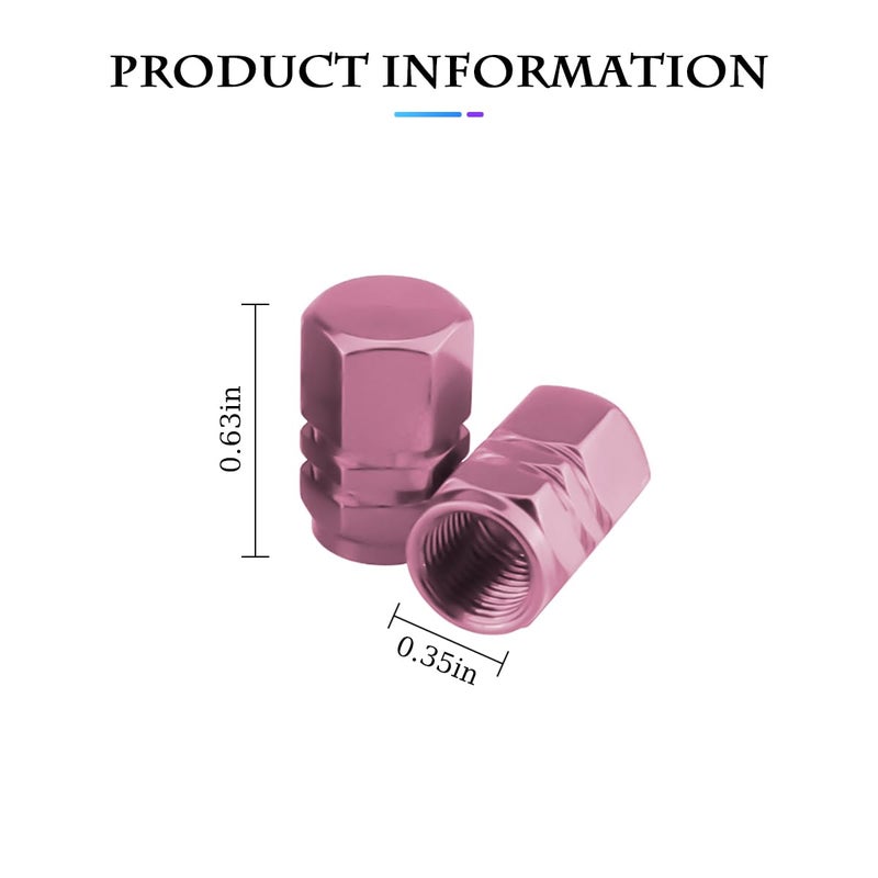 Fekey&JF 16 قطعة من أغطية جذع صمام إطارات السيارة من Fekey&JF، أغطية جذعية صمام إطارات السيارة محكمة الغلق مقاومة للماء للسيارات والدراجات والشاحنات والدراجات النارية وإكسسوارات السيارات للرجال والنساء (وردي) - Image 2
